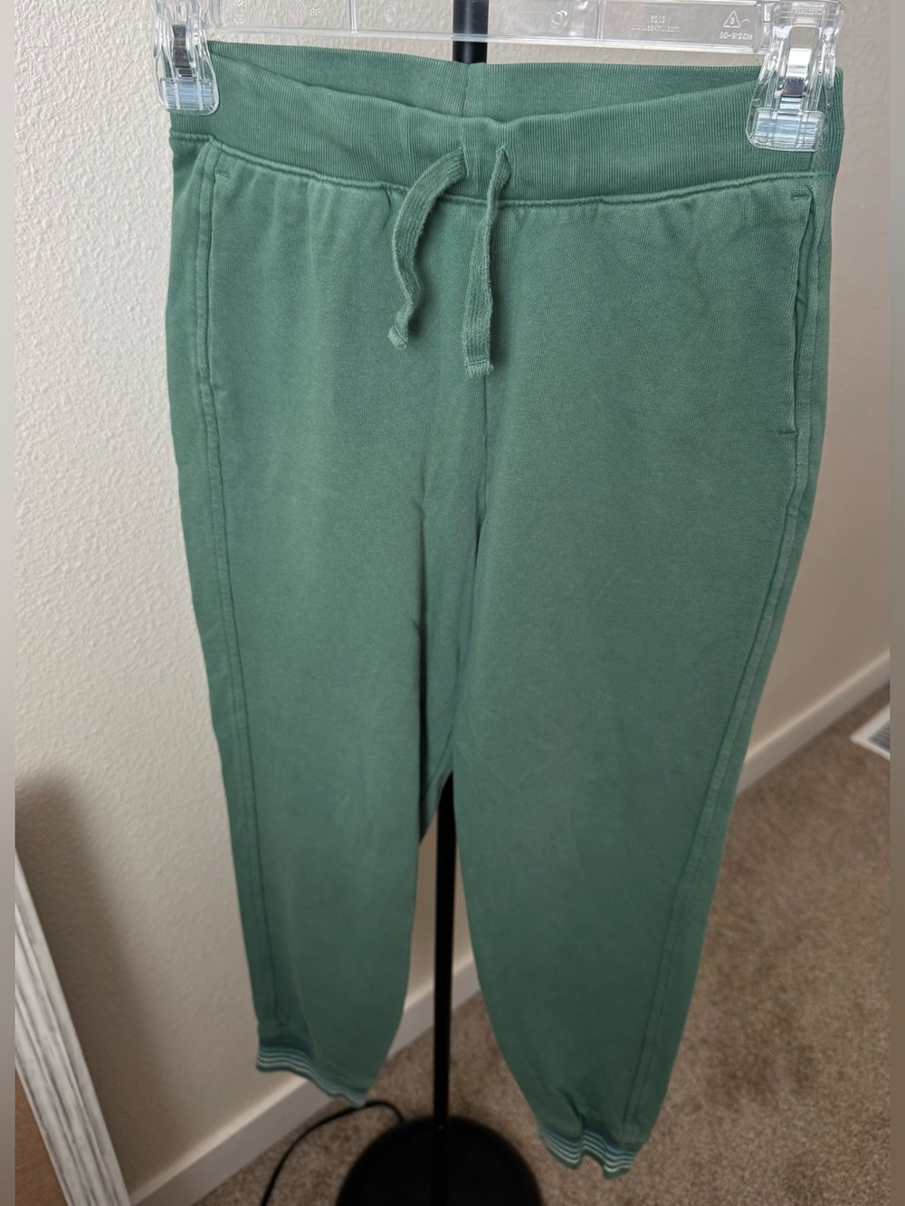 Primary Green Cotton Kids Drawstring Joggers